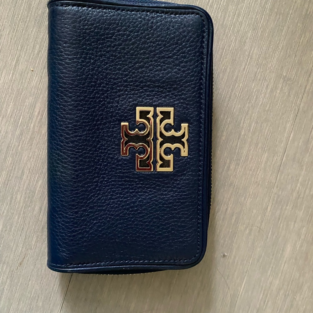 Tory Burch Dark Blue Leather Wallet